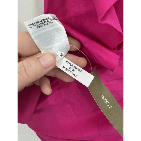 J. Crew Ruched Ruffle One Piece Swimsuit women 12 Pink Fuchsia Beach Pool NEW - Picture 5 of 9